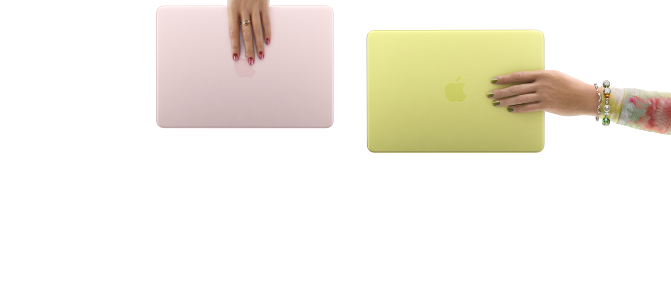 Le MacBook Neo dans ses quatre coloris : rosé, jaune, bleu nuit et argent